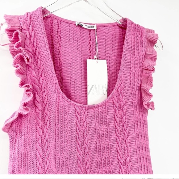 ZARA Knit Tank Top L Pink - Picture 4 of 5